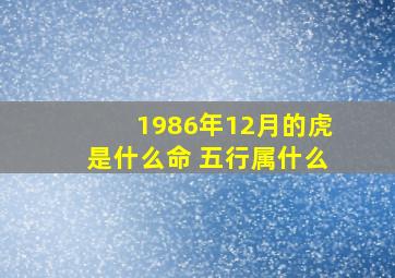 1986年12月的虎是什么命 五行属什么